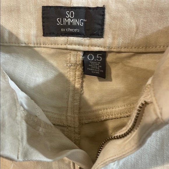 Chico's Elegant Cream and Gray Skinny Pants - Picture 2 of 9